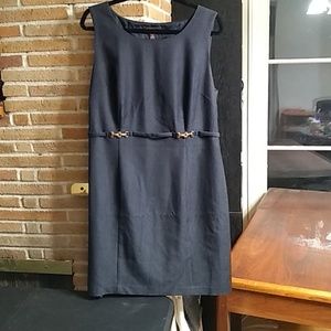 Blueish-Gray Pencil Size 16 Dress by Dana Buchman